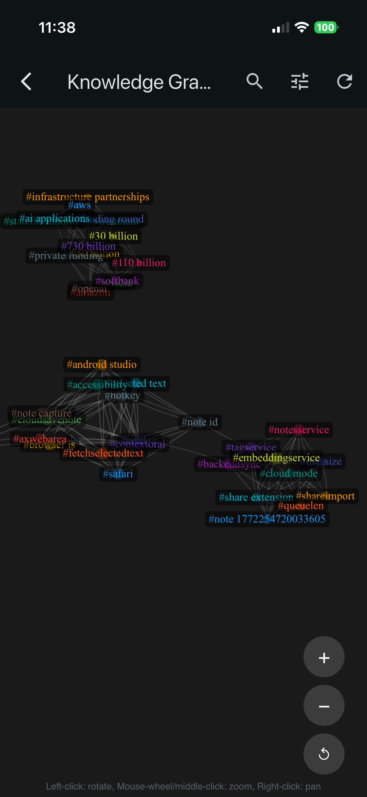 Knowledge graph on iPhone